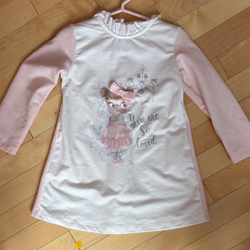 Mayoral Pink and White Kids Casual Dress